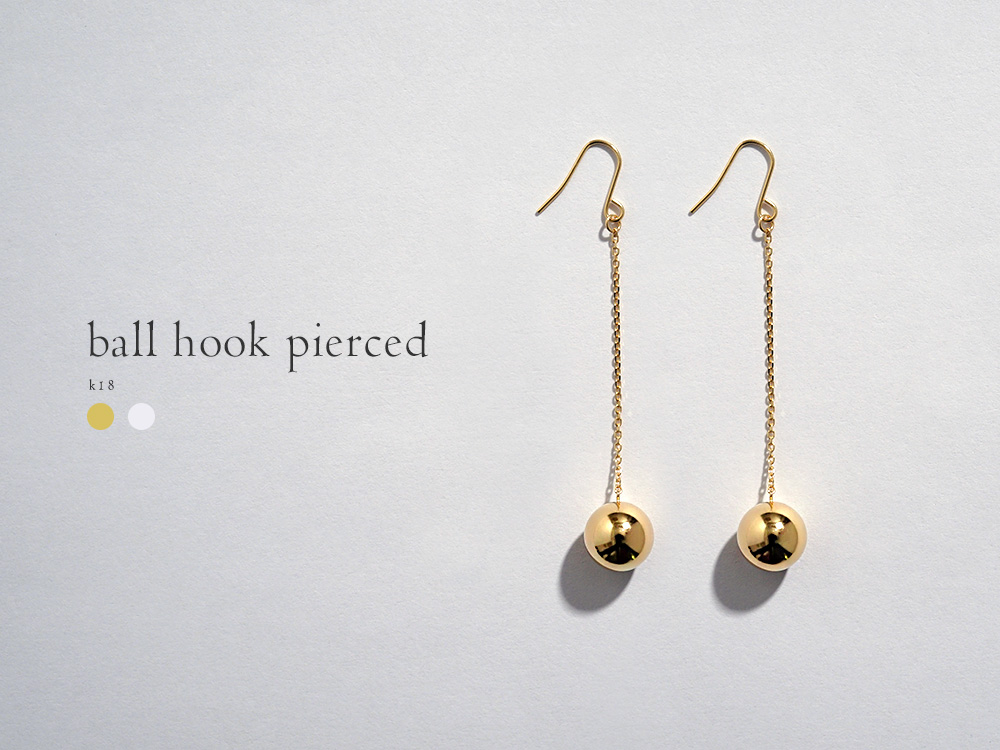 K18 ボール フック ピアス 8mm フックピアス 18k 18金 ボール