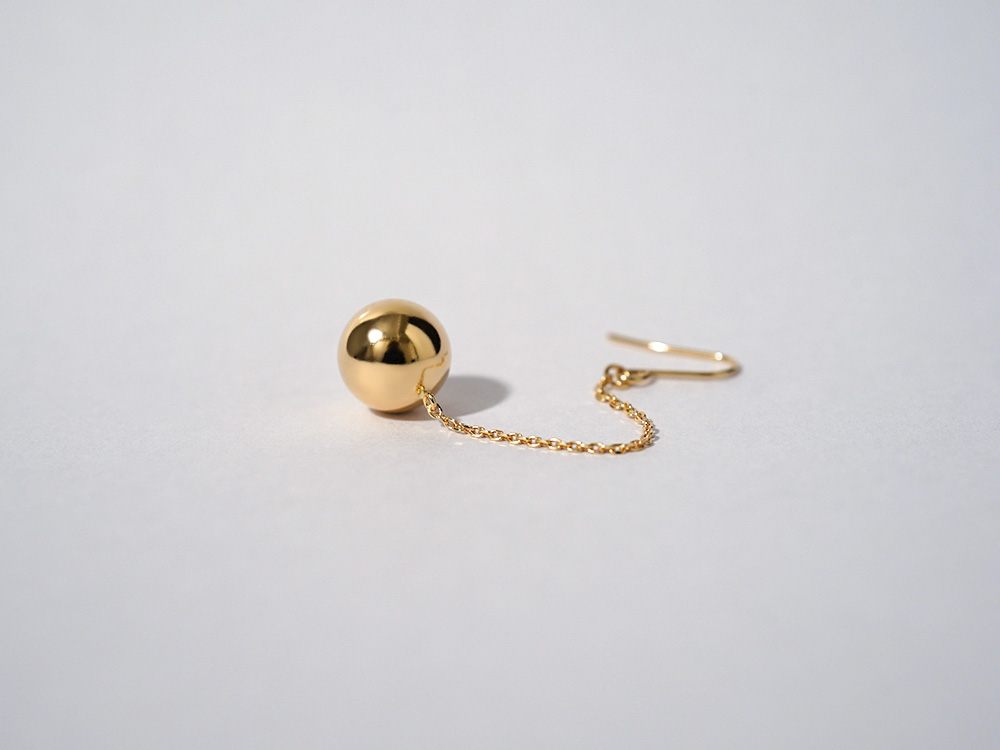 K18 ボール フック ピアス 8mm フックピアス 18k 18金 ボールピアス