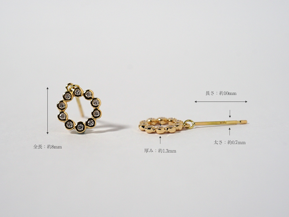 K18 ダイヤモンド フラメント ピアス ダイヤ 18k 18金 rph48987123