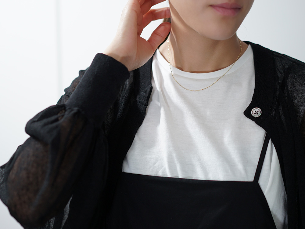 K18 トゥインクルエクレア ネックレスチェーン 1.4mm レディース