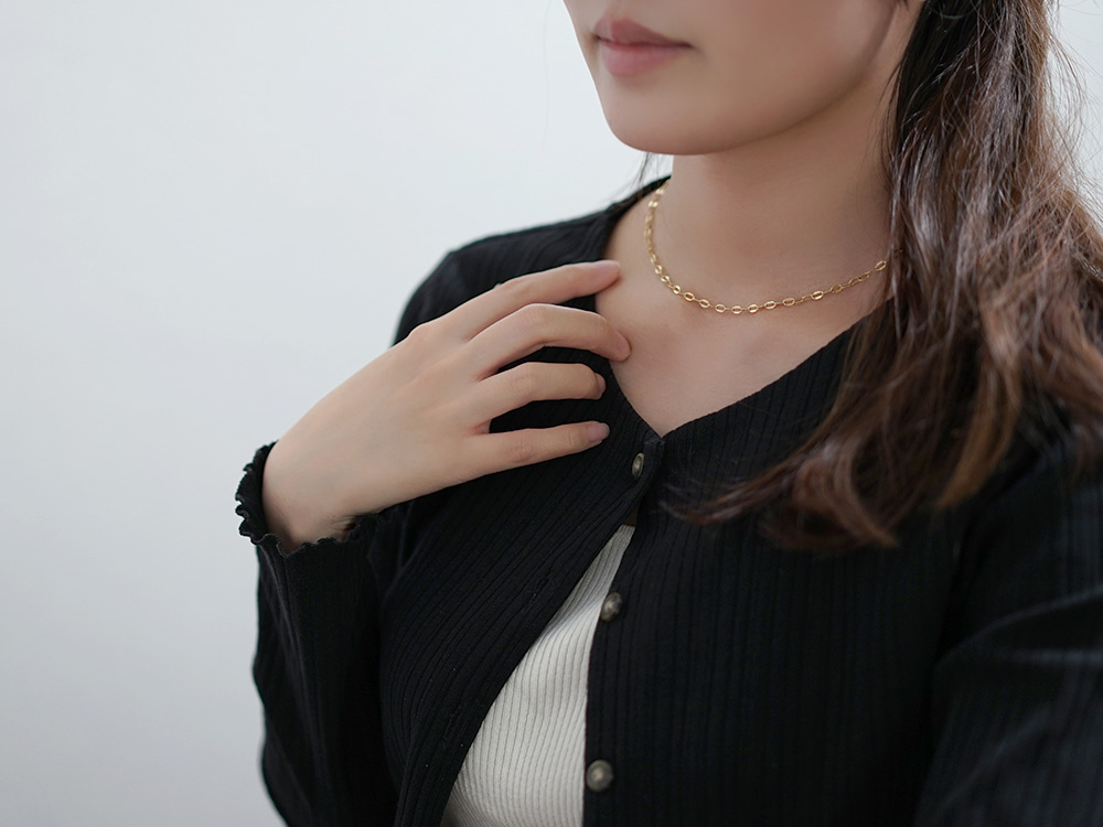 K18 シャインプレス ネックレスチェーン 3.0mm チェーンネックレス