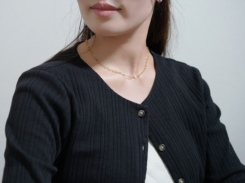 K18 シャインプレス ネックレスチェーン 3.0mm チェーンネックレス