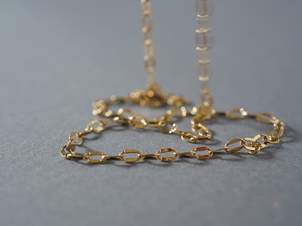 K18 シャインプレス ネックレスチェーン 3.0mm チェーンネックレス