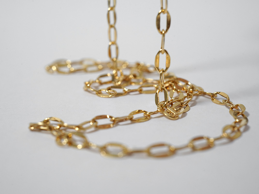 K18ネックレスチェーン　3本 K18 シャインプレス ネックレスチェーン 3.0mm チェーンネックレス
