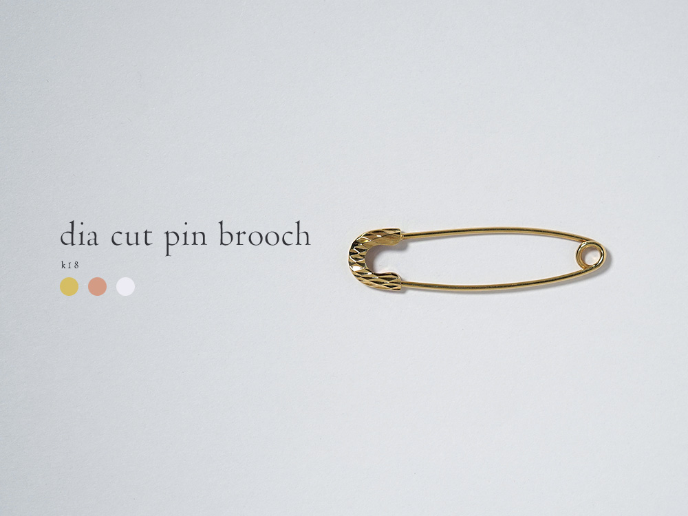K18 ダイヤカット ピンブローチ レディース メンズ ユニセックス 18K