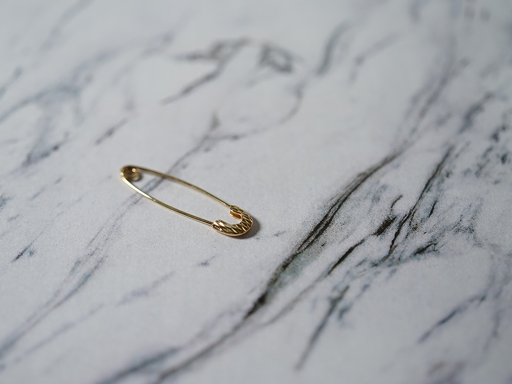 K18 ダイヤカット ピンブローチ レディース メンズ ユニセックス 18K