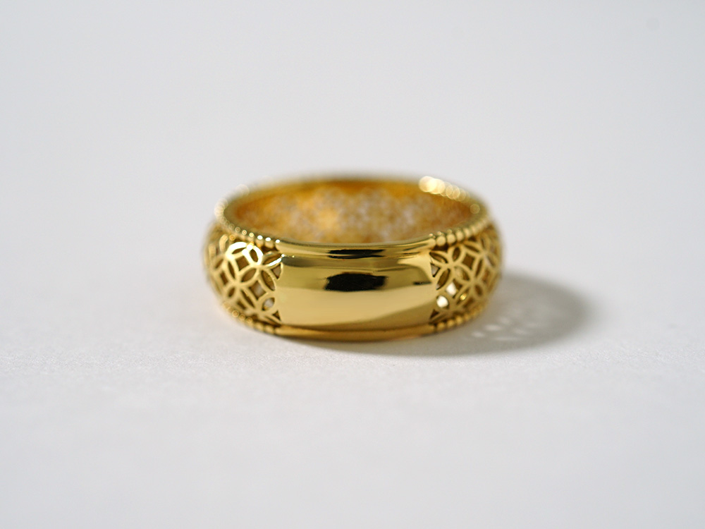 K18 シッポウ リング レディース メンズ 18K 18金 Pt ゴールド