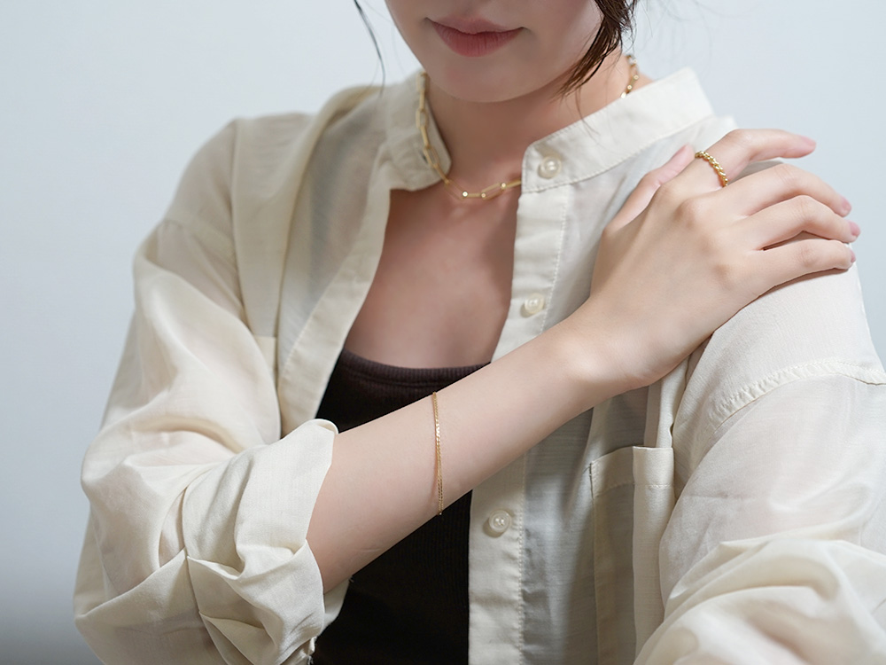 K18 ヤーン バングル レディース ブレスレット 腕輪 フリーサイズ 18K