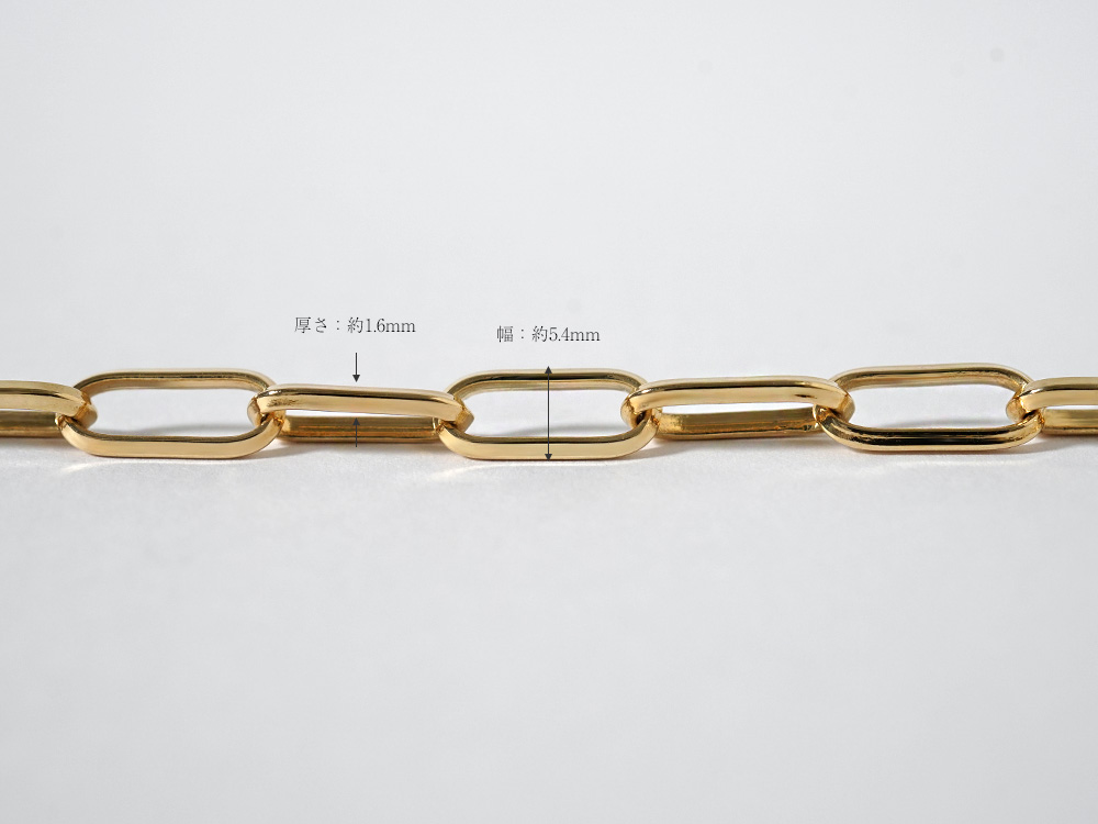 K18 クリップ ネックレスチェーン 5.4mm クリップチェーン メンズ