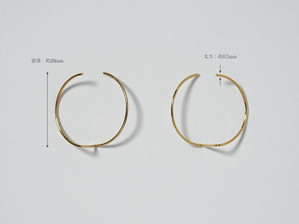 K18 アルテルノ フープピアス レディース 2way 金線 ゴールド 18K 18金