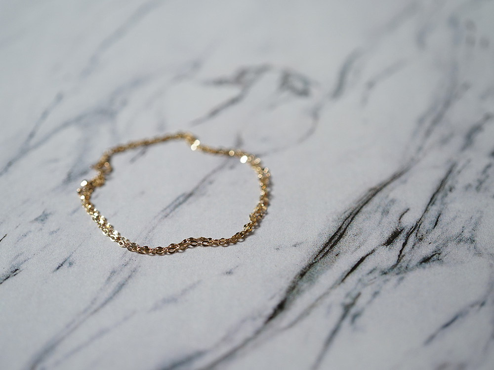 K18 トレス ブレスレット レディース アズキチェーン ペタルチェーン 3