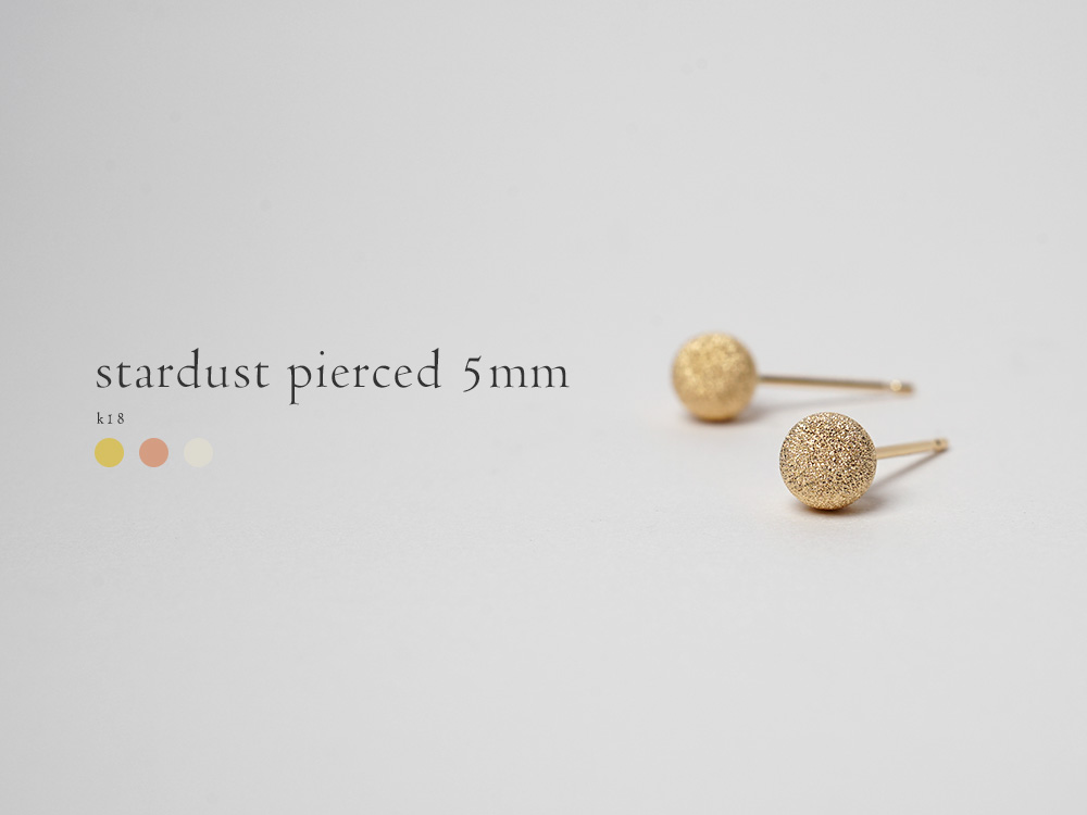 美品　１８金スターダストピアス 楽天市場】K18PG 6mmスターダスト(フラッシュボール)ピアス(軸太0.9