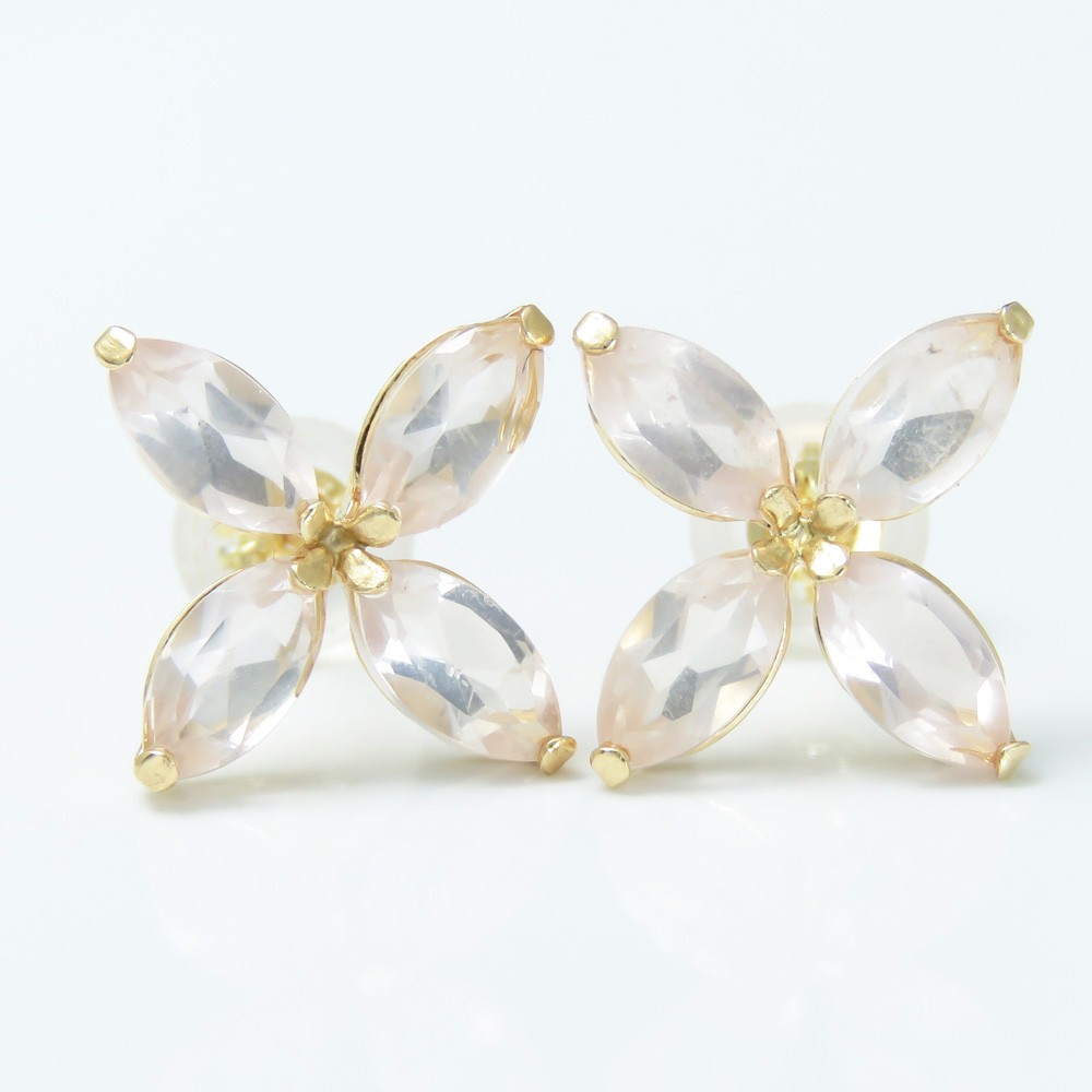 K10 ピアス 蜂 はち ハチ ビー bee モチーフ ホワイトトパーズ