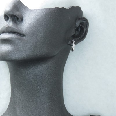 フープピアス 中折れ式 ダイヤモンド ピアス Pt900 0.1ct