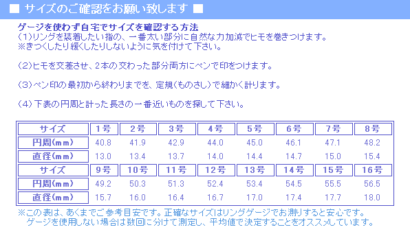 リングサイズの測り方