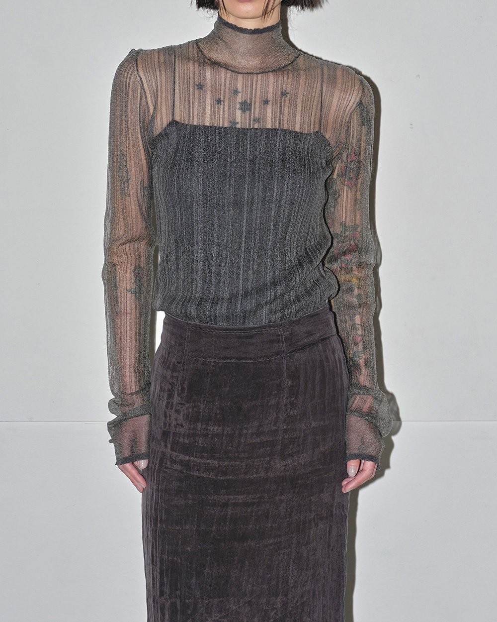 TODAYFUL (トゥデイフル）Sheer Randomrib Knit 即日発送 : RAPTURE