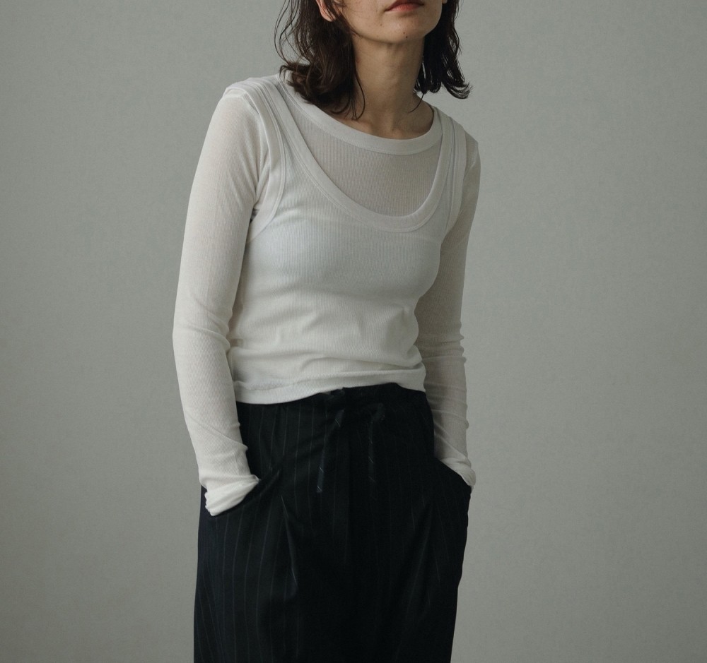 ànuke - Layered Rib Tops / レイヤードリブトップス (アイス
