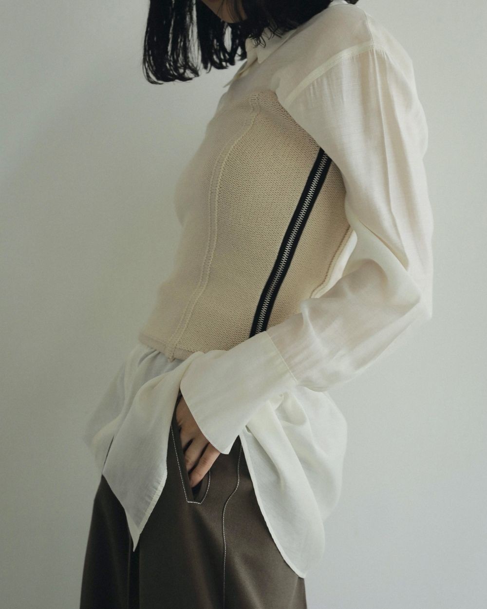 anuke（アンヌーク） SALE (アンヌーク）Sheer Satin Shirts 即日発送