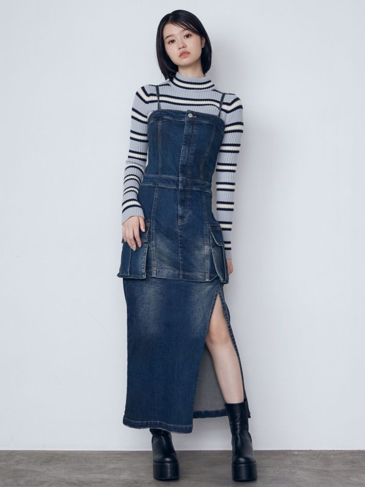 EMODA 2way レングスデニムワンピースS EMODA（エモダ）の「2WAY レングスデニムワンピース（ワンピース