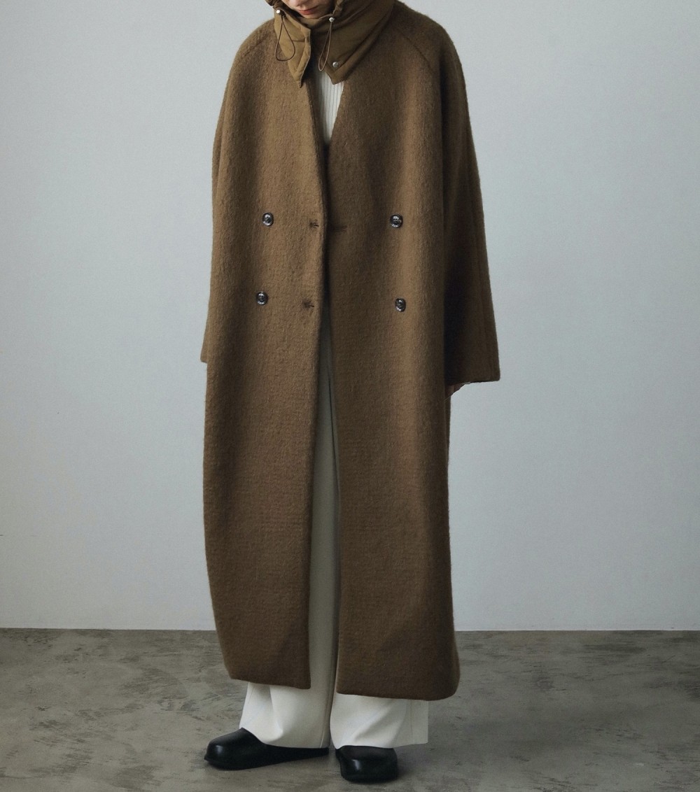 アンヌーク　Collarless Shaggy Coat 38 anuke SALE ANUKE (アンヌーク）Collarless Shaggy Coat 即日