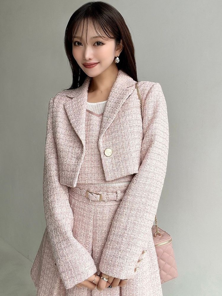 RESEXXY（リゼクシー） ツイードクロップドジャケット【セットアップ