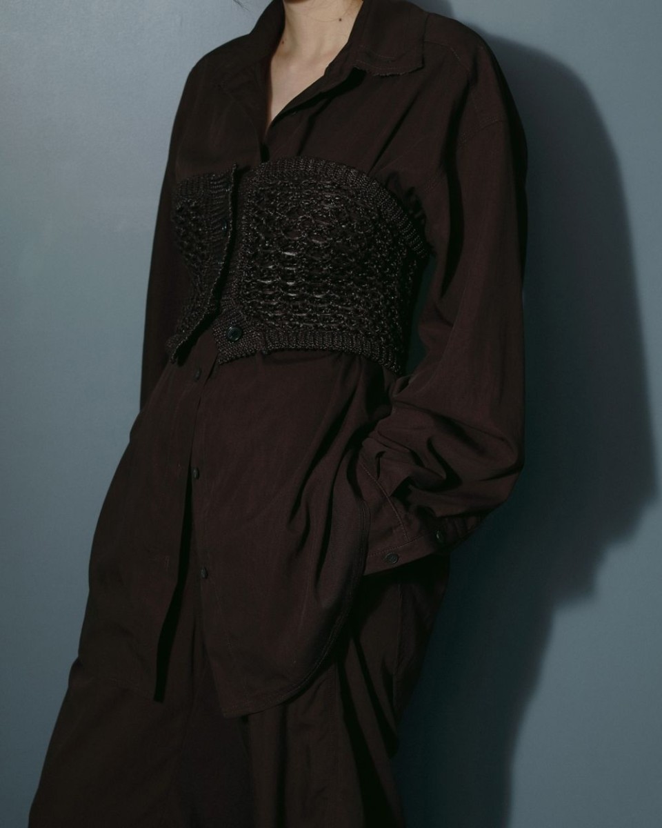 anuke/アンヌーク Flower Shirring Shirts anuke ANUKE (アンヌーク）Shirring Short Knit 即日発送 SALE