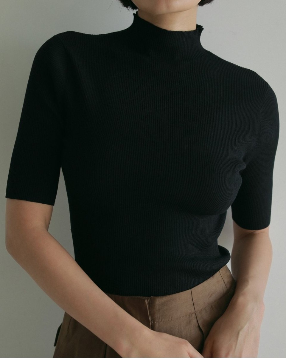anuke ANUKE (アンヌーク）Halfsleeve Rib Knit 即日発送