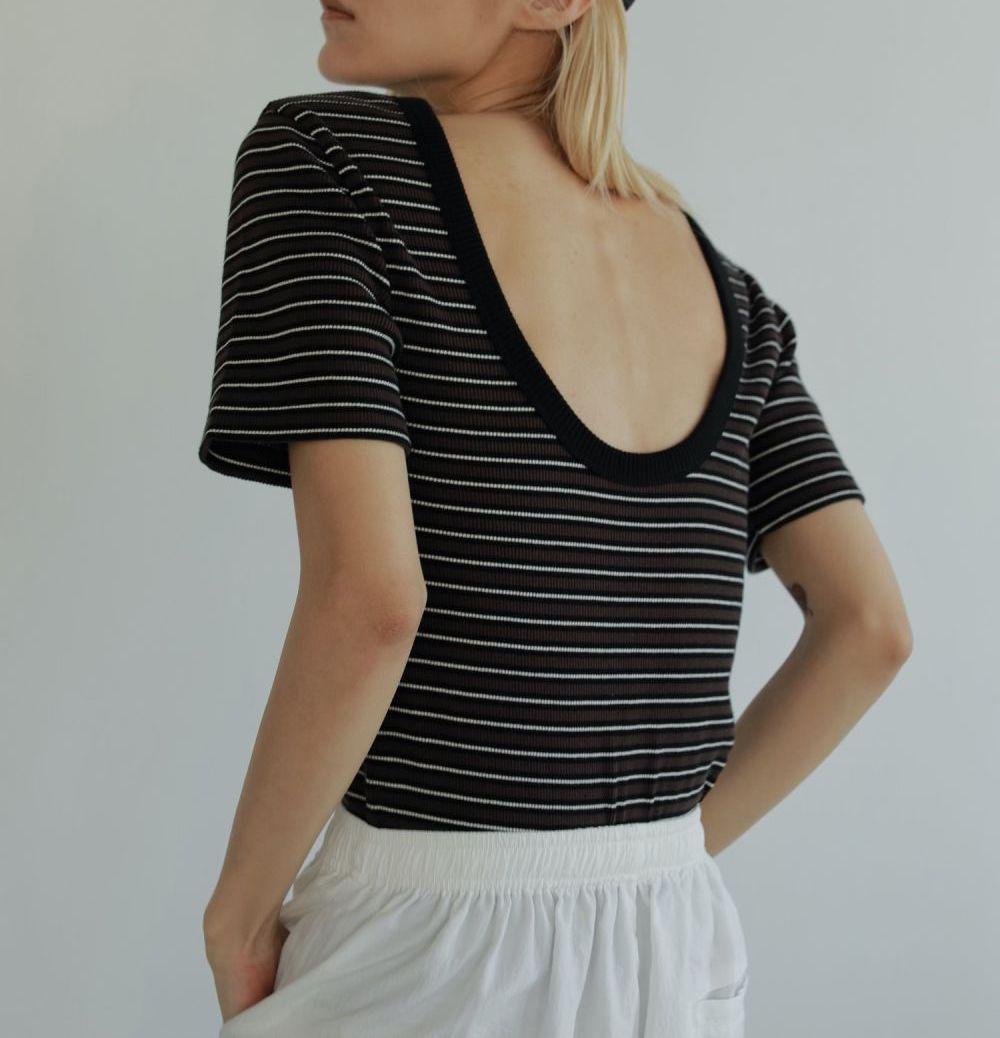 anuke ANUKE (アンヌーク）Border Rib T-shirts 即納 : RAPTURE