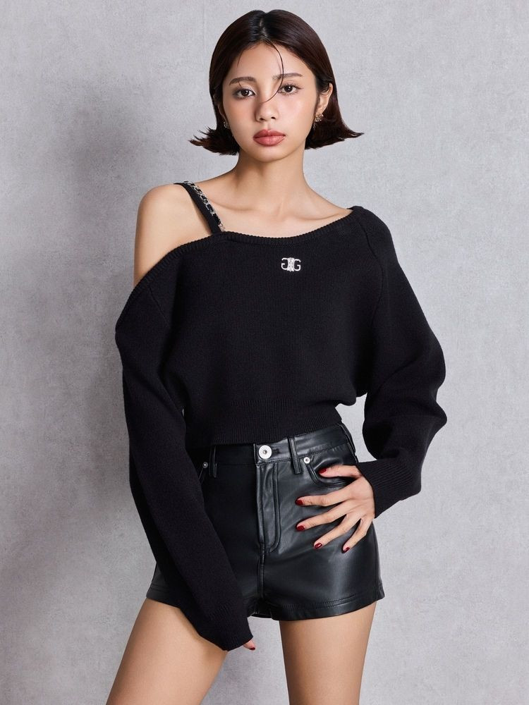 GYDA（ジェイダ） Symmetry GYDAワンショルチェーンニットトップス