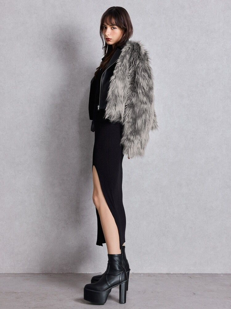 GYDA（ジェイダ） レイヤードエコファーライダースジャケット 即納