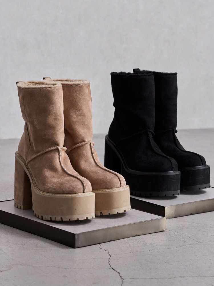 GYDA（ジェイダ） フェイクムートンplatformショートブーツ : RAPTURE