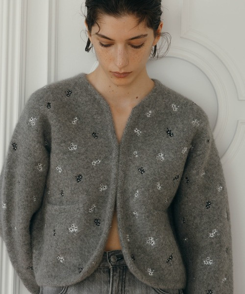 CREDONA（クレドナ） FLOWER EMBROIDERY KNIT JACKET 予約商品