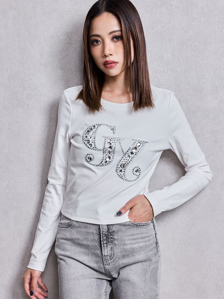 GYDA（ジェイダ） GY bijou long sleeve トップス 即日発送 : RAPTURE