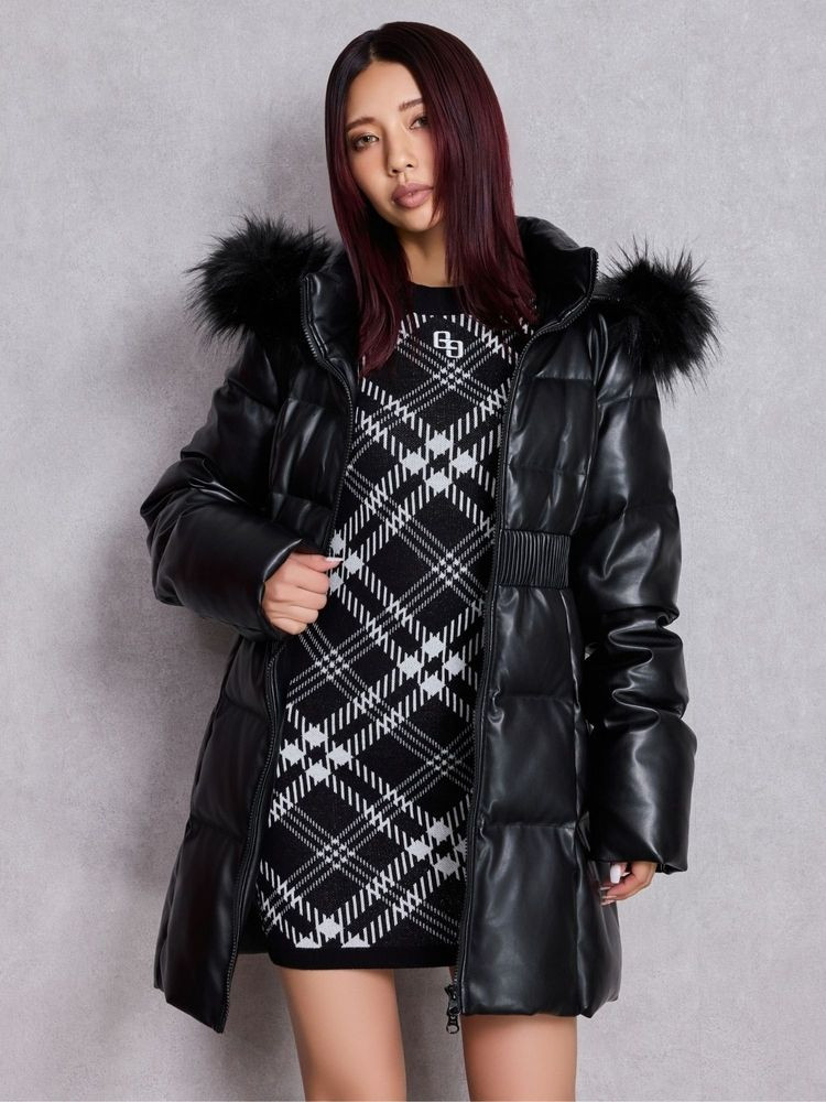 GYDA（ジェイダ） GG embroideryラメCHECKニットワンピース 即日発送