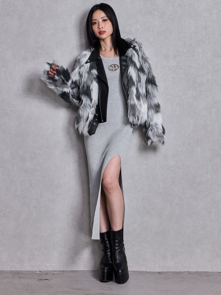 GYDA（ジェイダ） GD bijou MOLD LONGニットワンピース 即日発送
