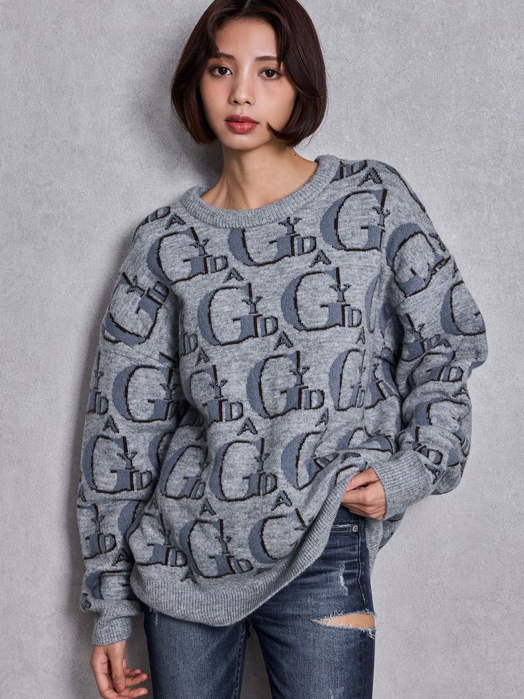 新品 GYDA 総ロゴ ニット 今期 完売品 大人気 オーバーサイズ ジェイダ GYDA（ジェイダ） ニット GYDAロゴニットトップス : ZOZOTOWN Yahoo!店