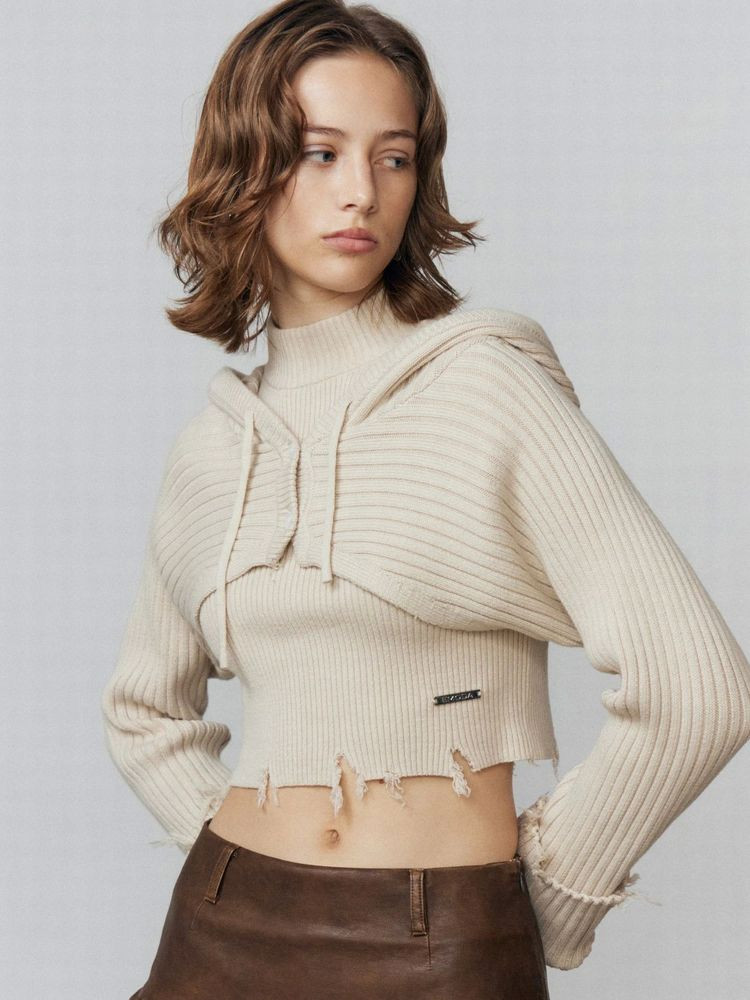 ジャガードチェックツイードニットビスチェ【MAISON SPECIAL/メゾン