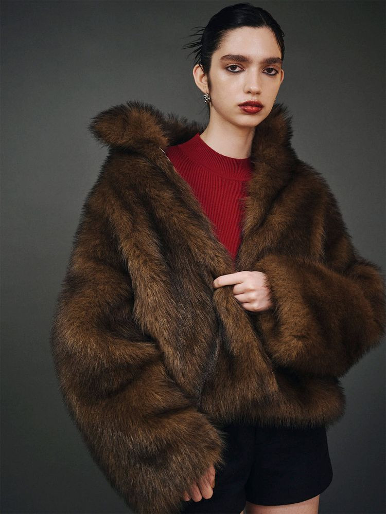 MURUA（ムルーア） MIXフェイクファーブルゾン 即日発送 限定価格