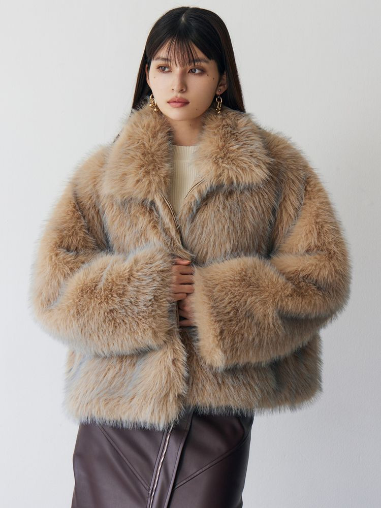 ムルーア　MIXフェイクファーブルゾン MURUA（ムルーア） MIXフェイクファーブルゾン 即日発送 限定価格