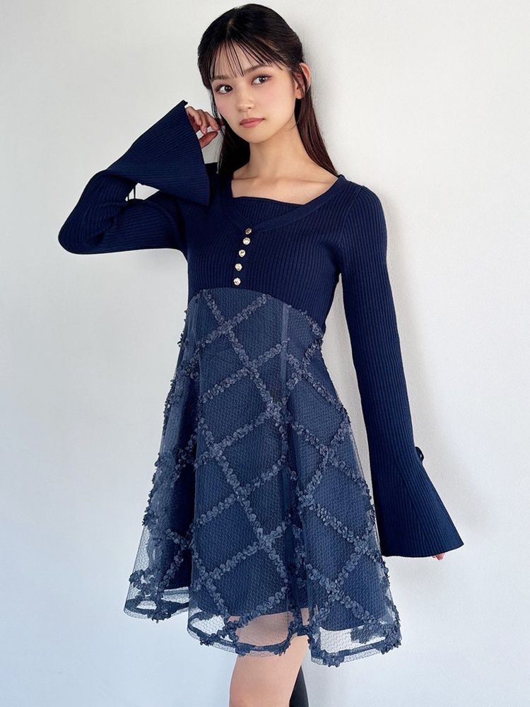 RESEXXY（リゼクシー） ドッキングフレアミニニットワンピース 即日