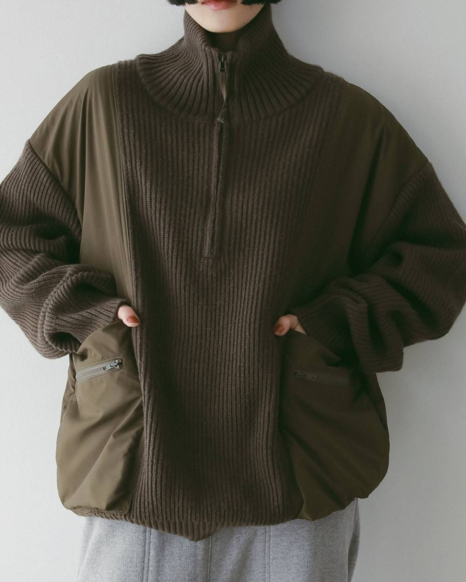 anuke（アンヌーク） アンヌークHalfzip Docking Knit 即日発送