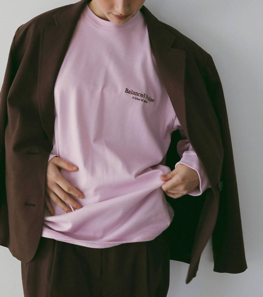 アンヌーク　刺繍長袖Tシャツ　ブラウン　完売 ànuke online store（アンヌーク） / Logo Long T-ShirtsLogo Long T