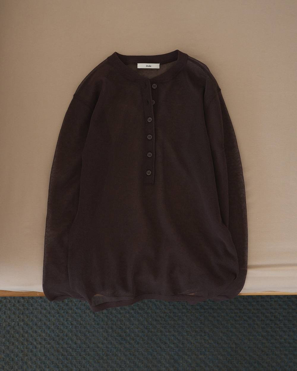 ANUKE アンヌーク Sheer Henley Knit 即日発送の画像