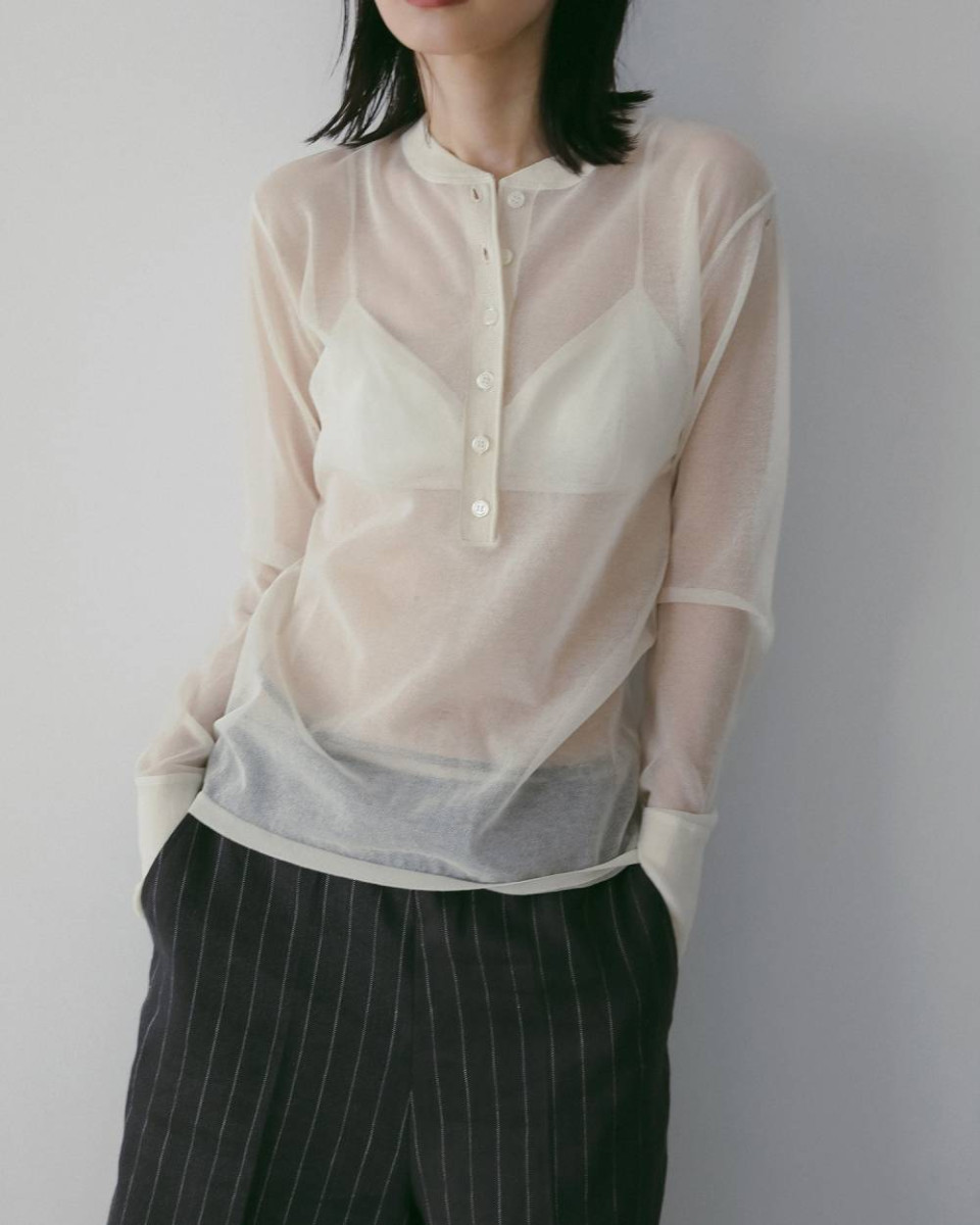 anuke（アンヌーク） Sheer Henley Knit 即日発送 : RAPTURE - 通販