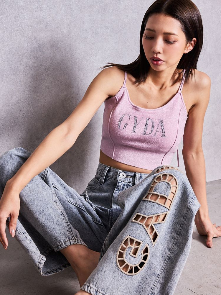 2点セット　ジェイダ　GYDA ビスチェ　シアーシャツ　2点セット GYDA（ジェイダ） GYDA bijouラメニットビスチェ 即納 期間限定価格