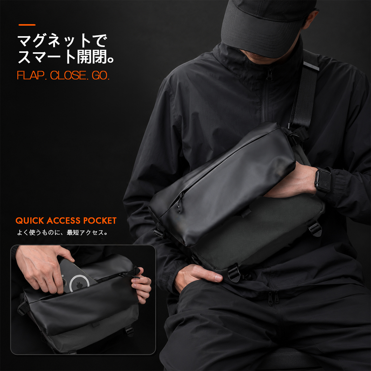 GISELLE ボディバッグ 大容量 ナイロン 1680D 斜めがけ キャリーオン