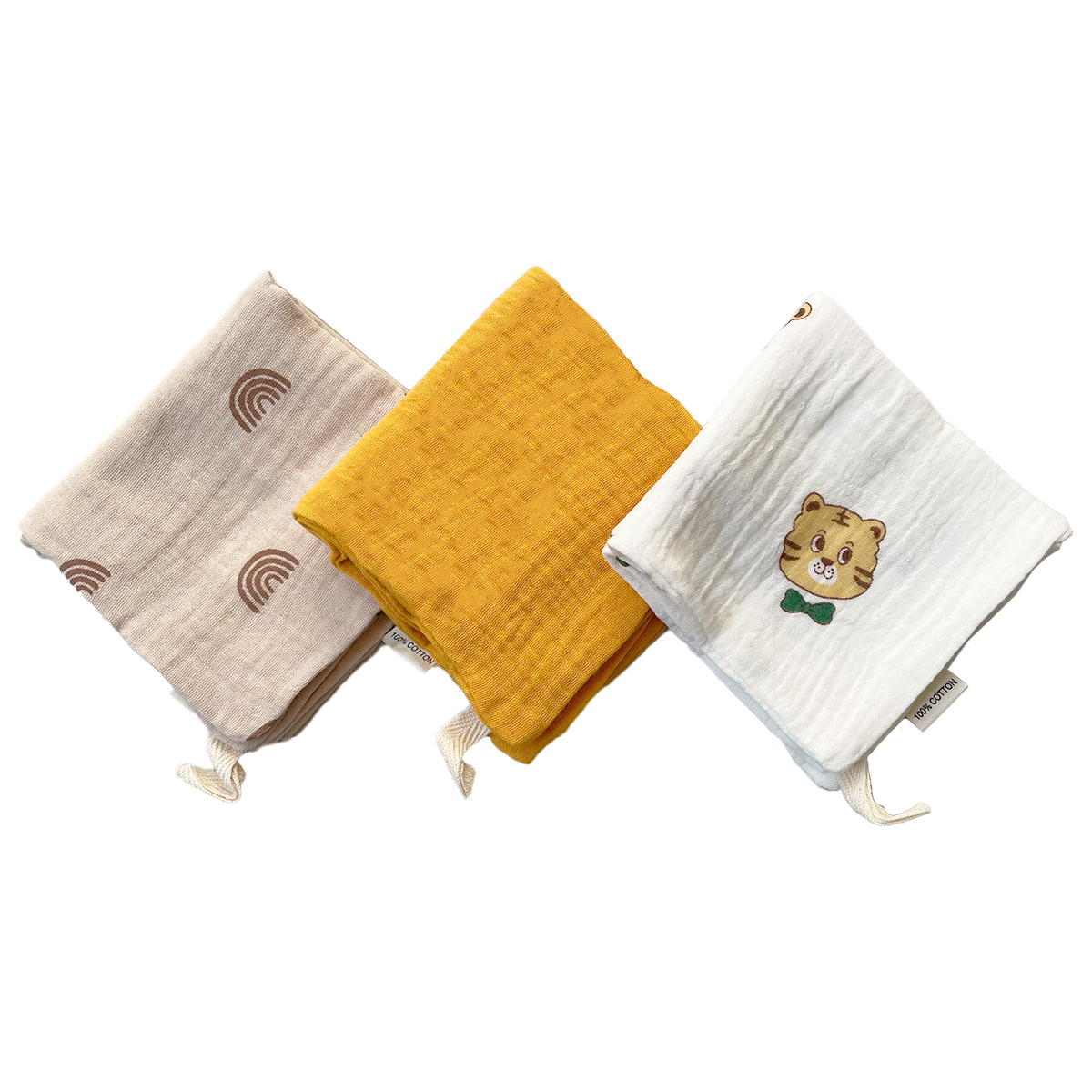 GISELLE ハンカチ ベビーハンカチ コットン 子ども 薄手 3枚セット