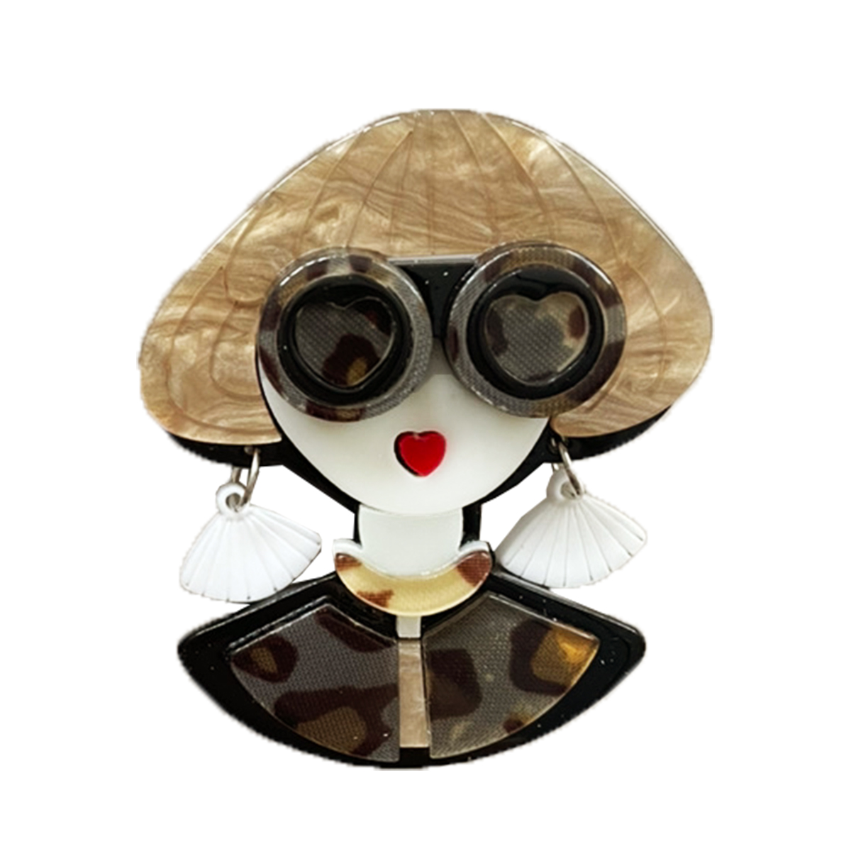 ブローチ ガール レディース ピンバッジ ワンポイント バッグ スカーフ留め おしゃれ かわいい 大きめ 完成品 送料無料 爆買 | GISELLE | 01