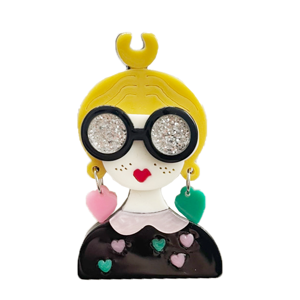 ブローチ ガール レディース ピンバッジ ワンポイント バッグ スカーフ留め おしゃれ かわいい 大きめ 完成品 送料無料 爆買 | GISELLE | 02