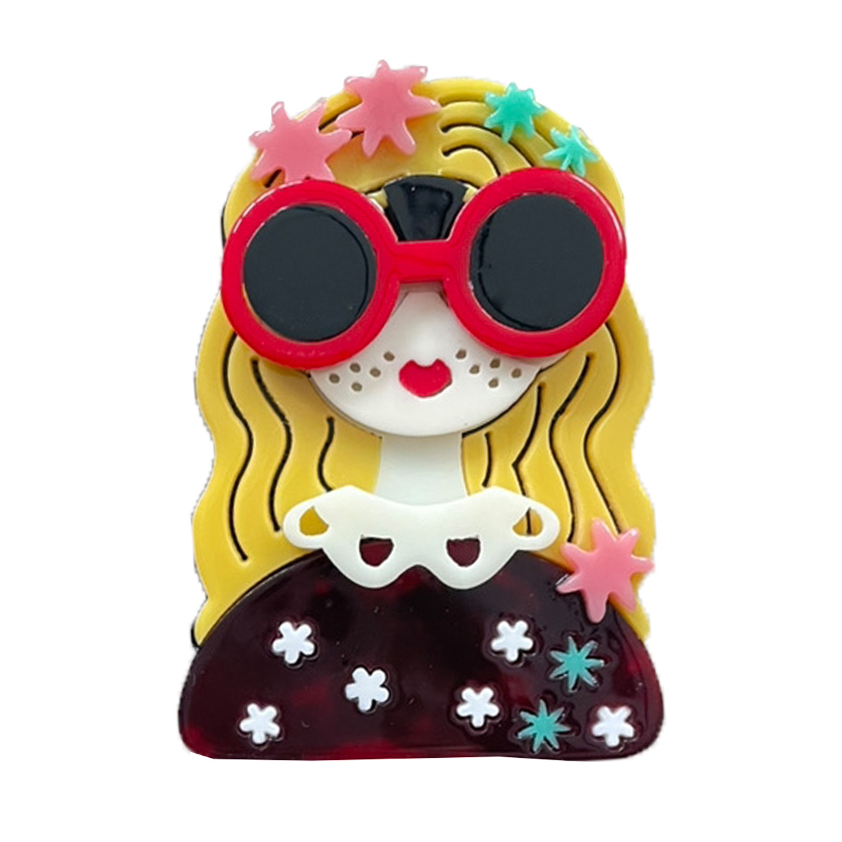 ブローチ ガール レディース ピンバッジ ワンポイント バッグ スカーフ留め おしゃれ かわいい 大きめ 完成品 送料無料 爆買 | GISELLE | 05